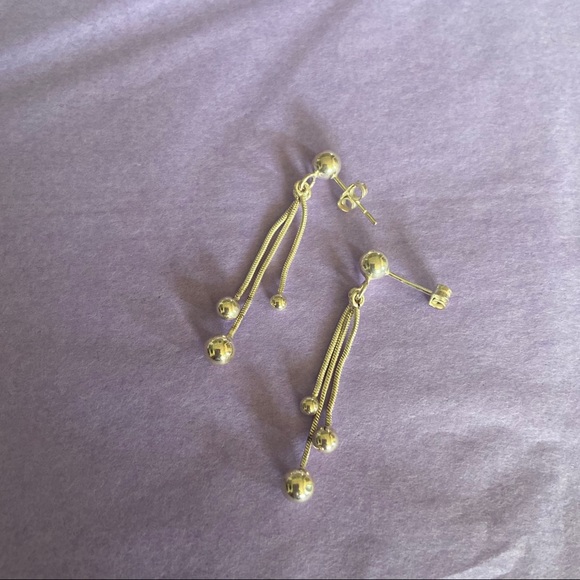 Triple Long Strand 925 Sterling Silver Earrings